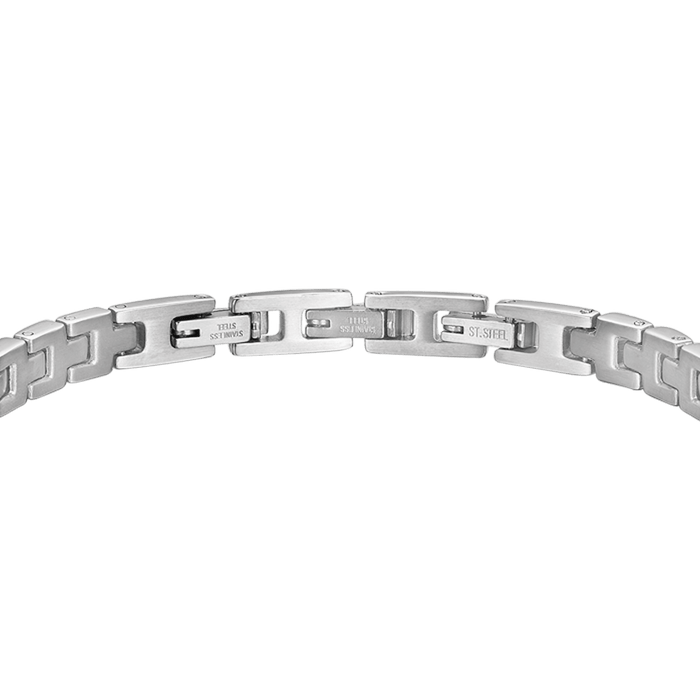 BRACCIALE UOMO IN ACCIAIO CON CRISTALLI BLU