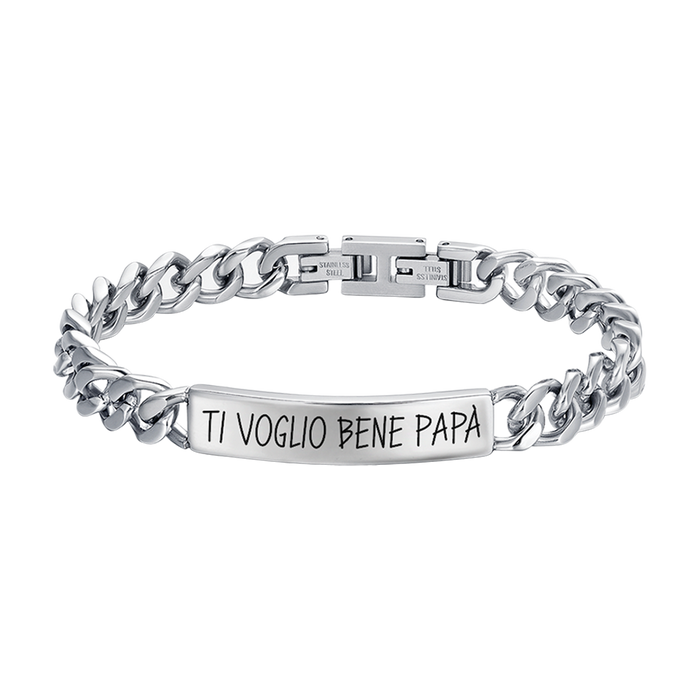 BRACCIALE UOMO IN ACCIAIO TI VOGLIO BENE PAPA'