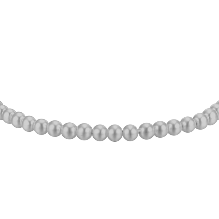 MEN'S STEEL BRACELET WITH GREY PEARLS