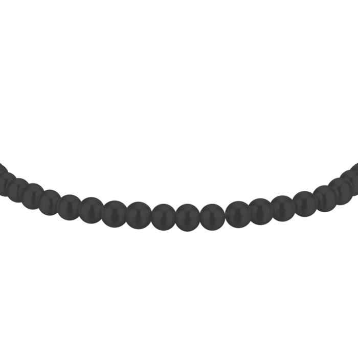 BRACCIALE UOMO IN ACCIAIO CON PERLE NERE