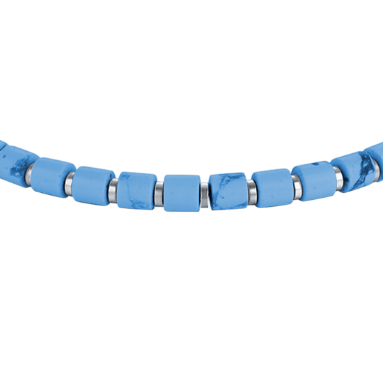 BRACELET HOMME EN ACIER AVEC PIERRES TURQUOISES