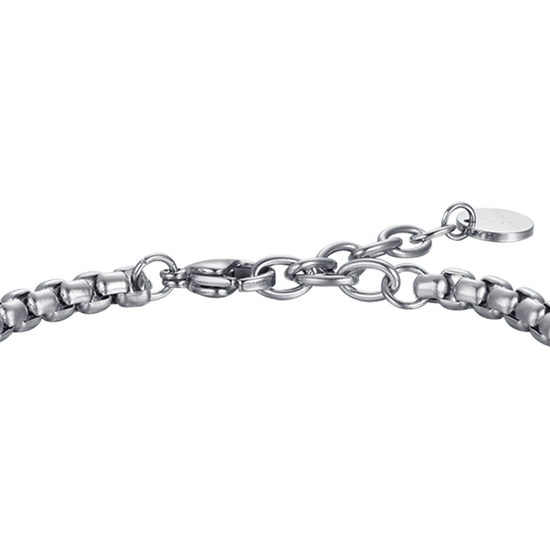 BRACCIALE UOMO IN ACCIAIO CON ANCORA CON SMALTO NERO