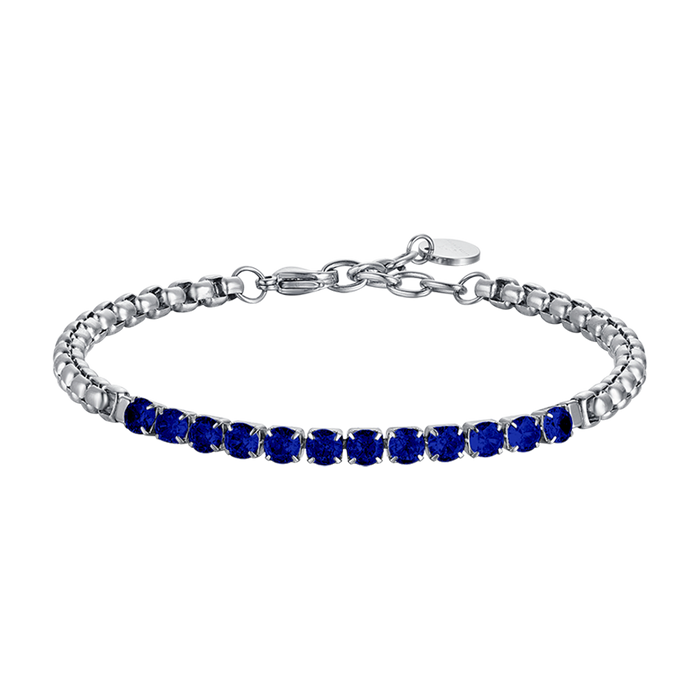 MEN'S STEEL BRACELET WITH BLUE CRYSTALS