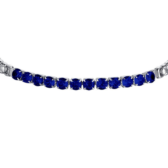BRACELET HOMME EN ACIER AVEC CRISTAUX BLEU