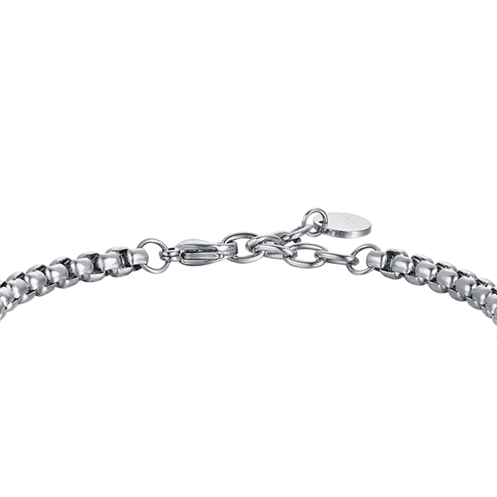BRACELET HOMME EN ACIER AVEC CRISTAUX BLEU