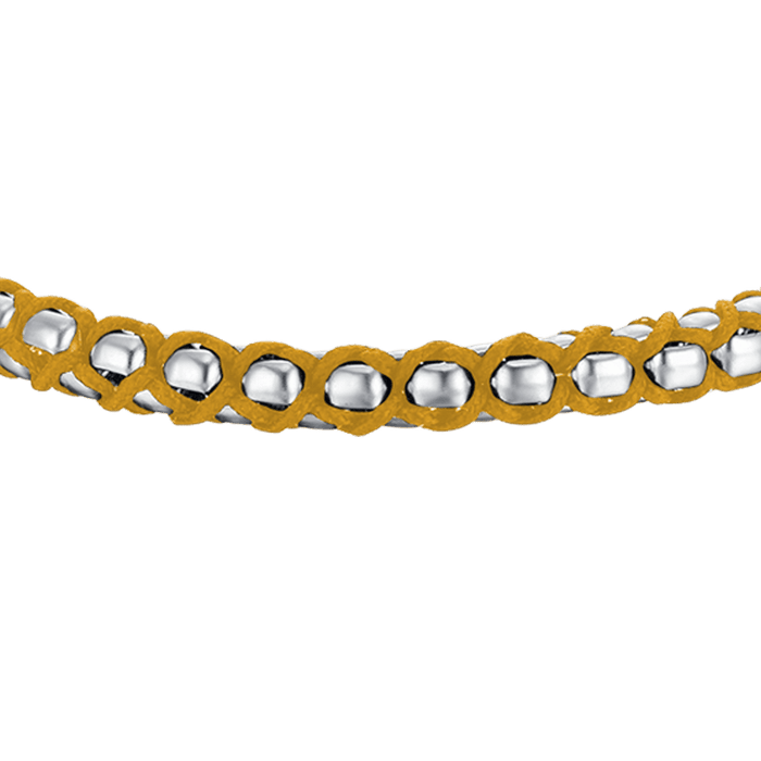 BRACCIALE UOMO IN ACCIAIO CON CORDA GIALLA
