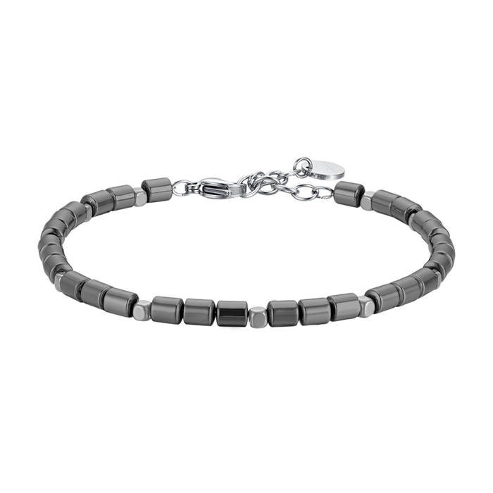 BRACCIALE UOMO IN ACCIAIO CON EMATITE IP GUN E SILVER