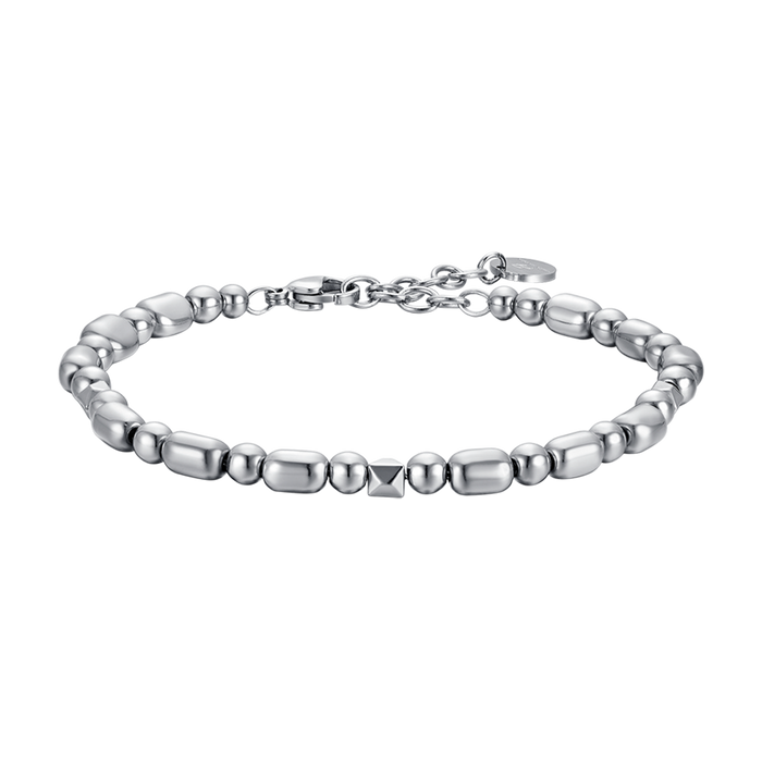MEN'S BRACELET IN STEEL WITH SILVER HEMATITE