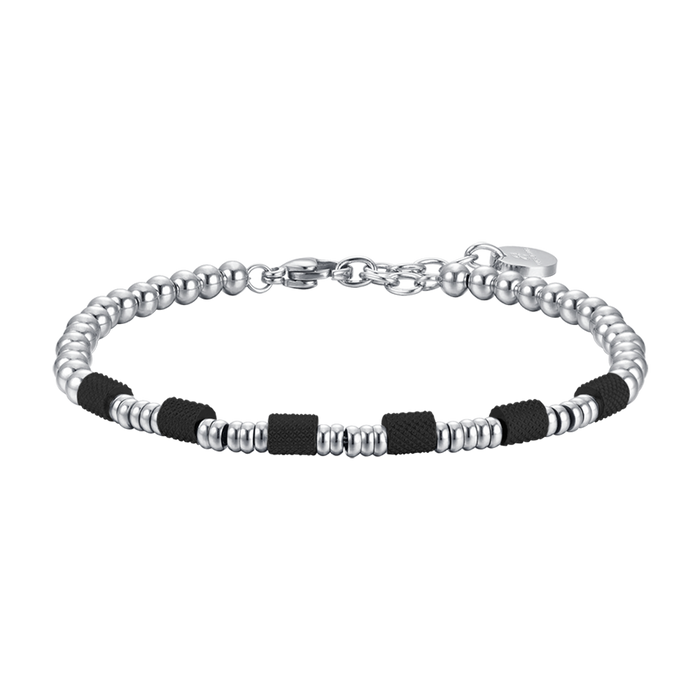 BRACCIALE UOMO IN ACCIAIO CON ELEMENTI IP NERO