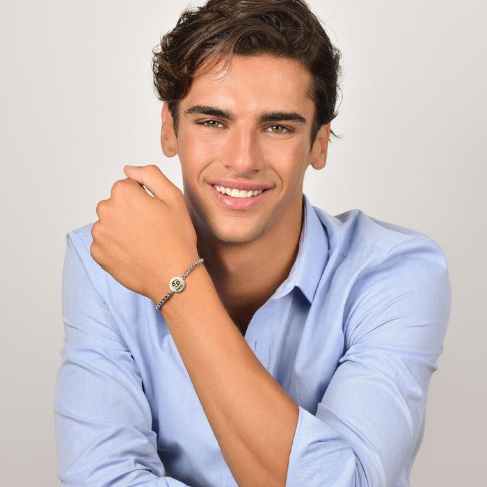BRACELET HOMME EN ACIER PLAQUE SIGNE DU ZODIAQUE CANCER