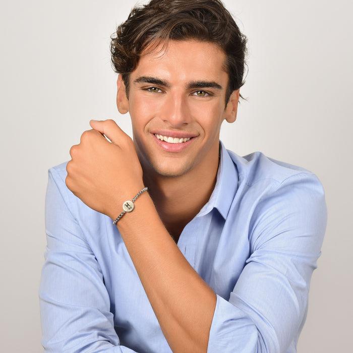 BRACELET HOMME EN ACIER PLAQUE SIGNE DU ZODIAQUE POISSONS