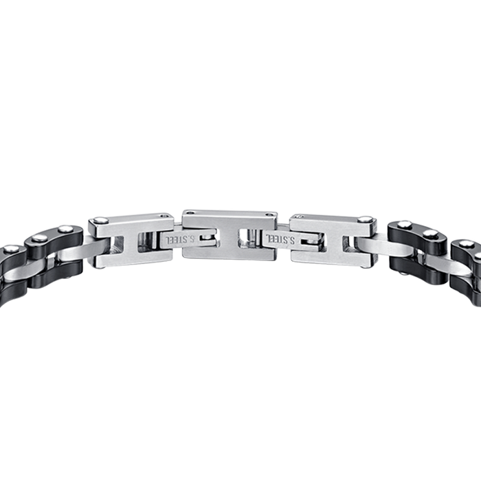 BRACELET HOMME EN ACIER AVEC CÉRAMIQUE NOIRE