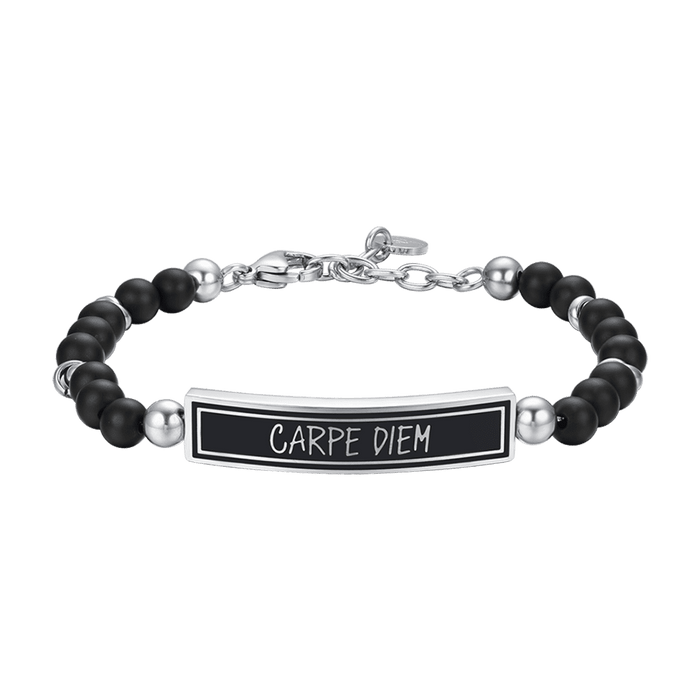 BRACCIALE UOMO IN ACCIAIO CARPE DIEM