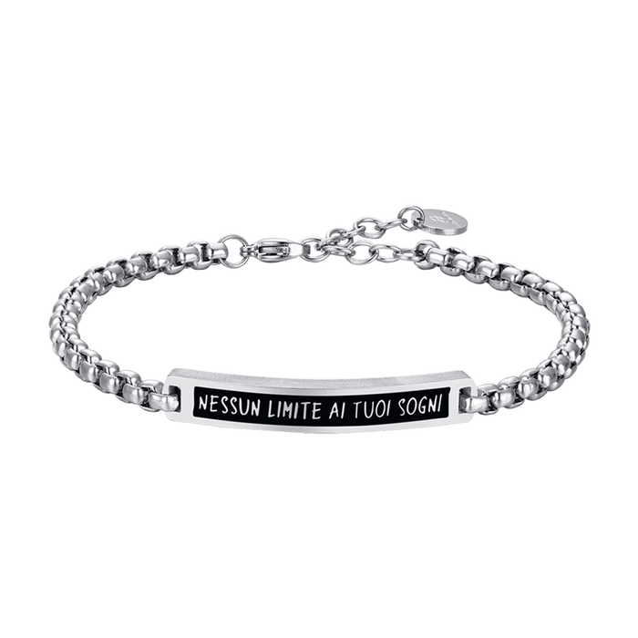 BRACCIALE UOMO IN ACCIAIO PIASTRA NESSUN LIMITE AI TUOI SOGNI