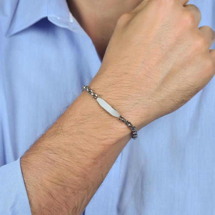 MEN'S STEEL BRACELET WITH ELEMENT