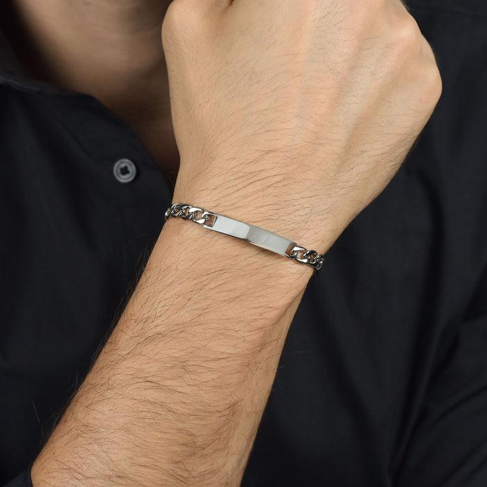 MEN'S BRACELET IN STEEL WITH SILVER PLATE