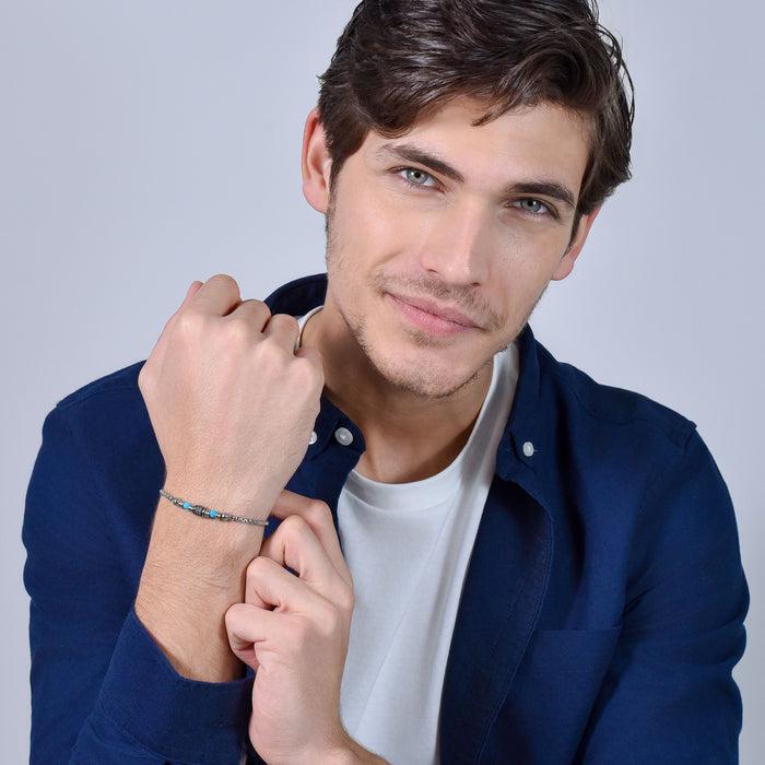 BRACCIALE UOMO IN ACCIAIO PIETRE TURCHESI