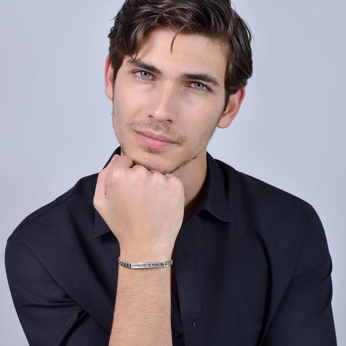 BRACELET EN ACIER POUR HOMME MEILLEUR PAPA DU MONDE