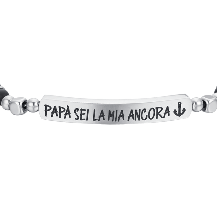 BRACELET EN ACIER POUR HOMME PAPA TU ES MON ANCRE