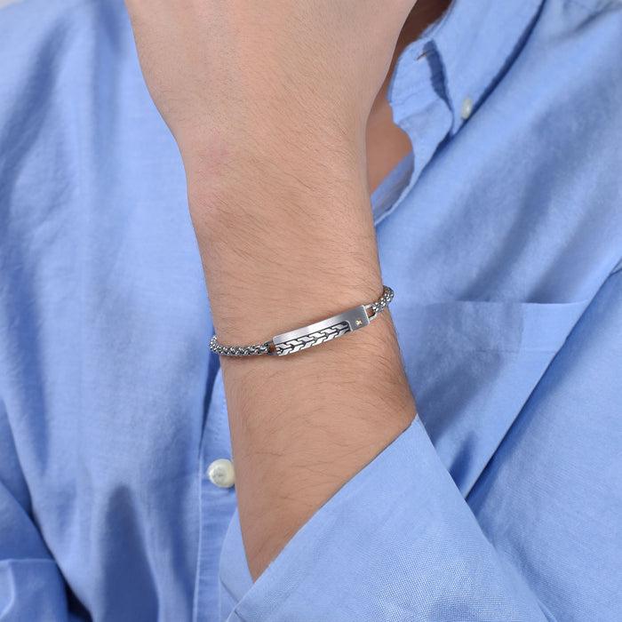 MEN'S STEEL BRACELET WITH ELEMENT