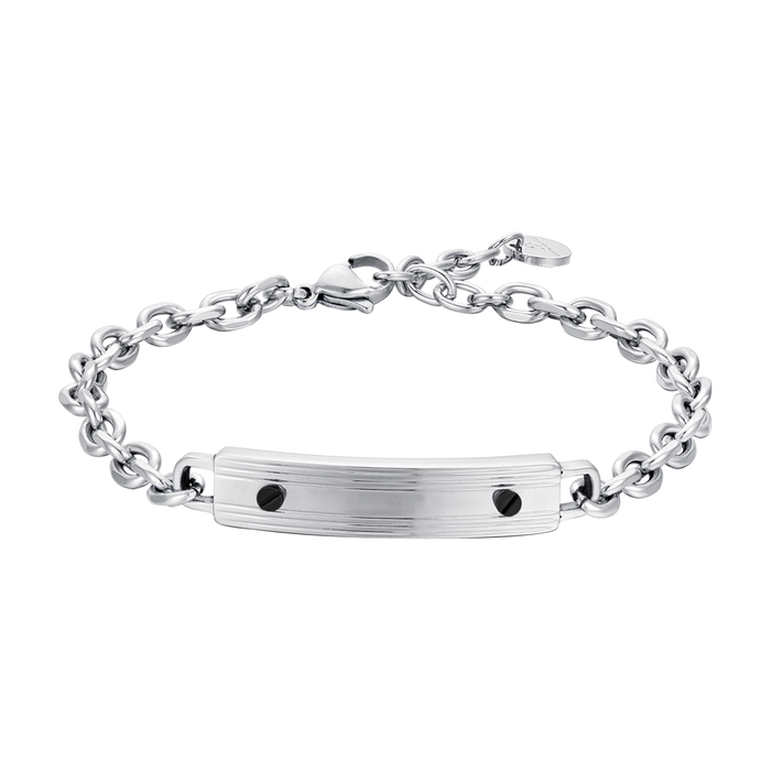 MEN'S BRACELET IN STEEL WITH BLACK ELEMENTS