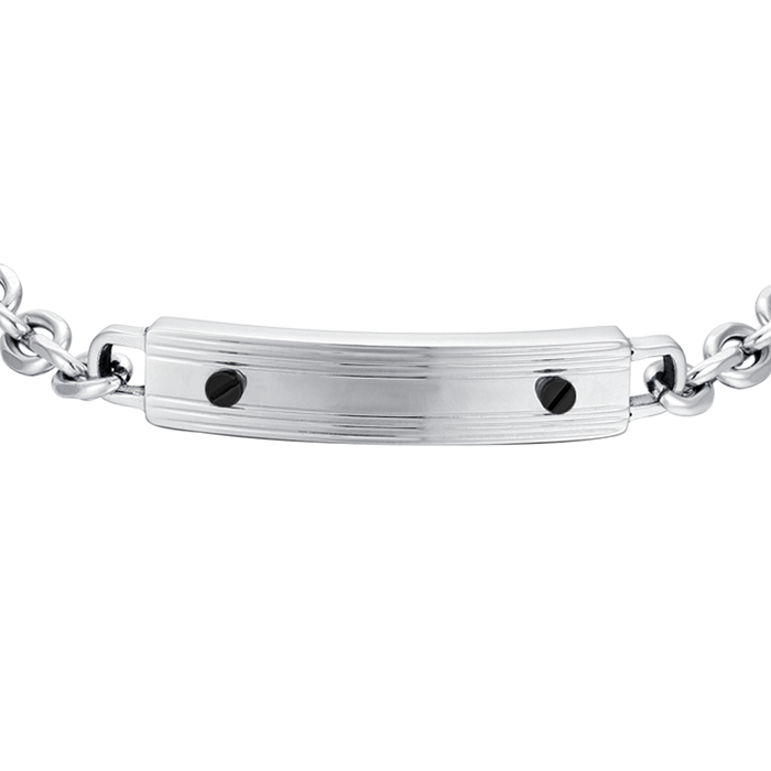 MEN'S BRACELET IN STEEL WITH BLACK ELEMENTS