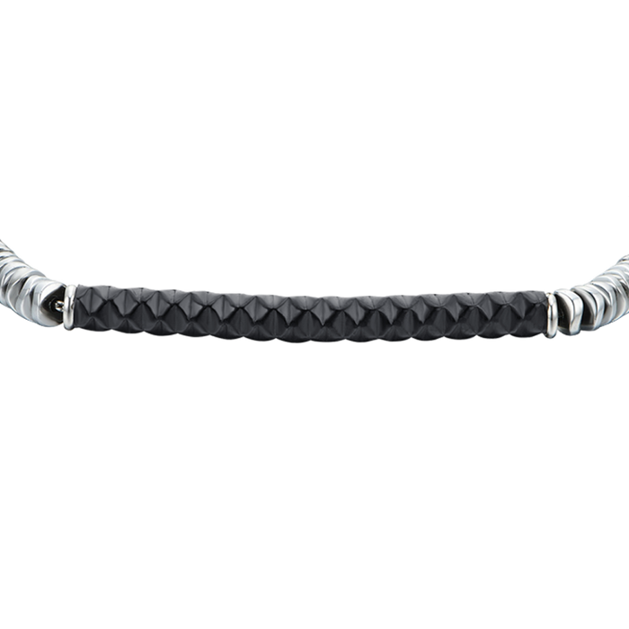 MEN'S BRACELET IN STEEL WITH BLACK IP PLATE