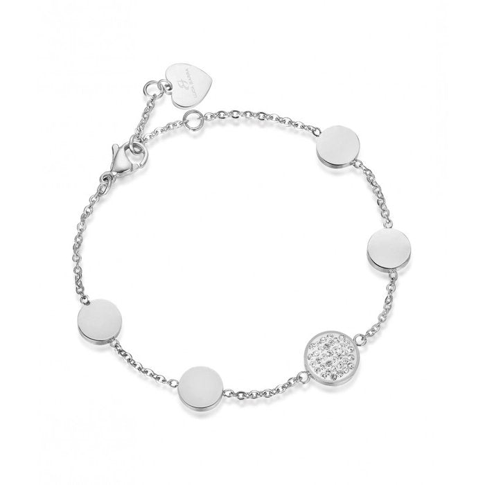 Bracciale Con Resina E Cristalli Bianchi