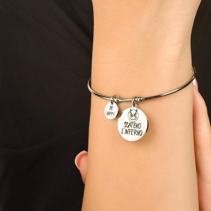 BRACELET EN ACIER POUR FEMME JE LIBÈRE L'ENFER