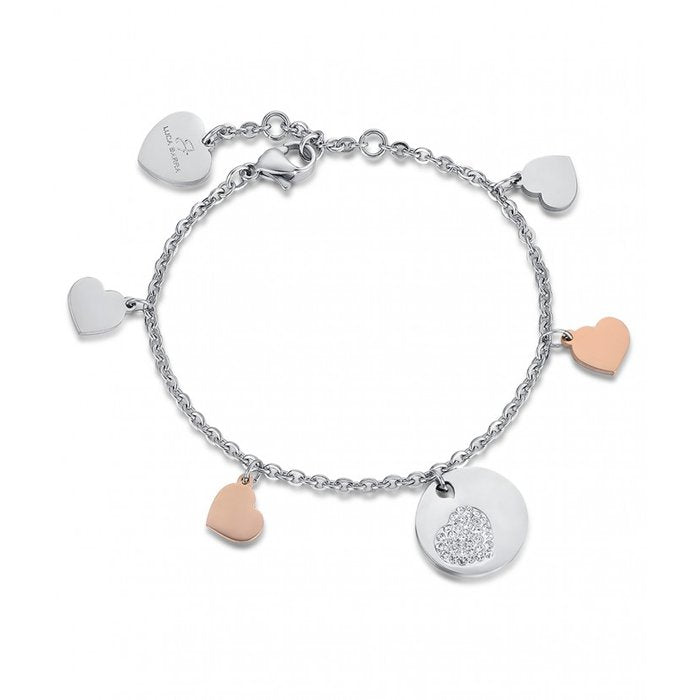Bracciale Con Cuore Con Cristalli Bianchi