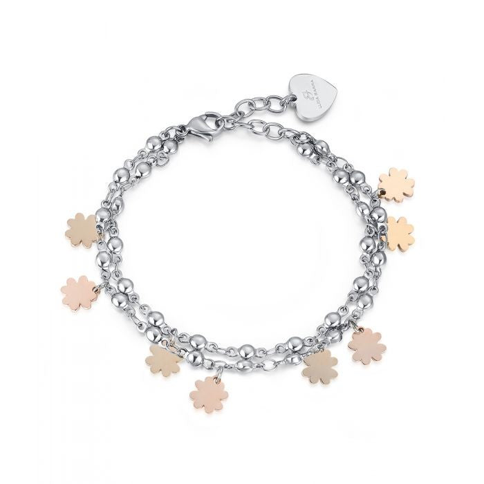 Bracciale Con Quadrifogli Rosé