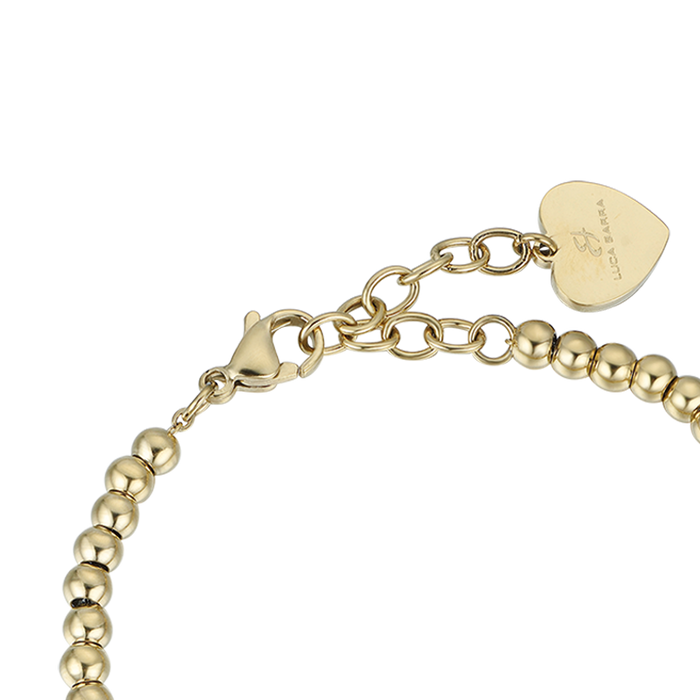 BRACELET FEMME EN ACIER DORÉ IP AVEC ÉTOILE ET CRISTAUX BLANCS