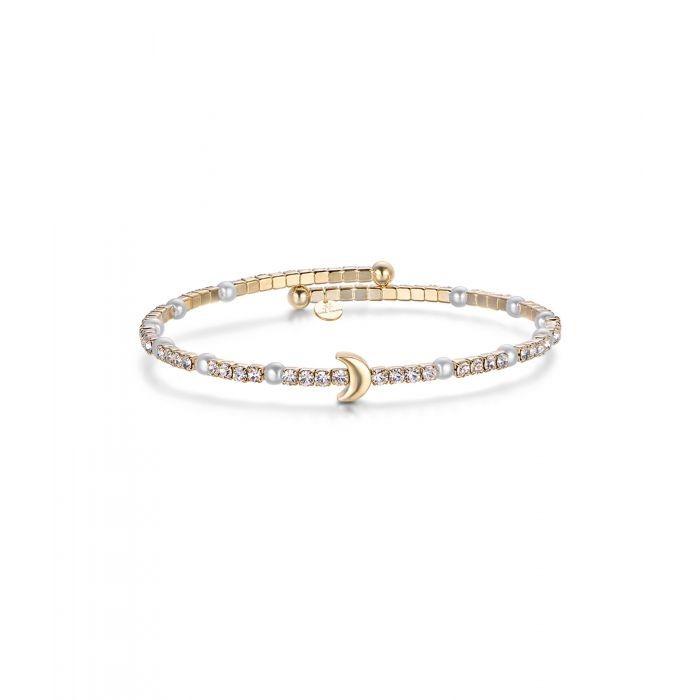 Bracciale Con Luna, Cristalli E Perle Bianche - gioielleriaperdichizzi.it