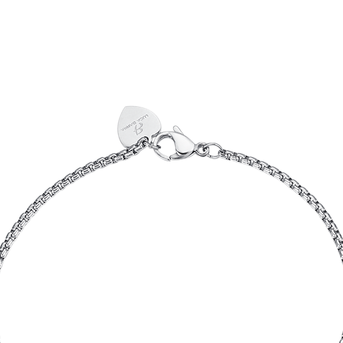 STEEL BRACELET WITH HEART WITH WHITE CRYSTALS
