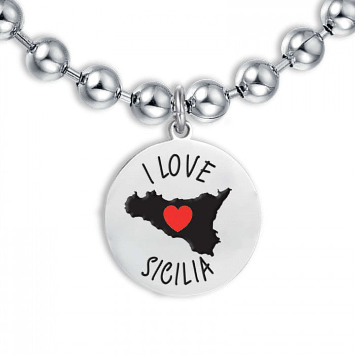 Bracciale pallini I love sicilia