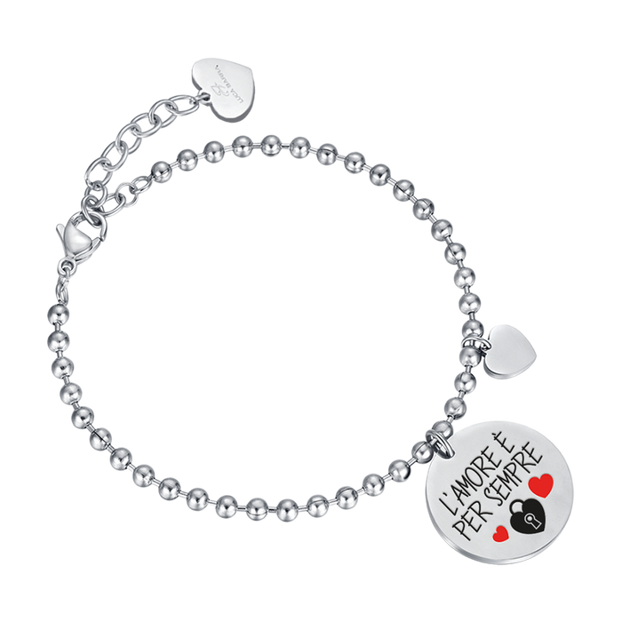 BRACCIALE DONNA IN ACCIAIO L'AMORE E' PER SEMPRE