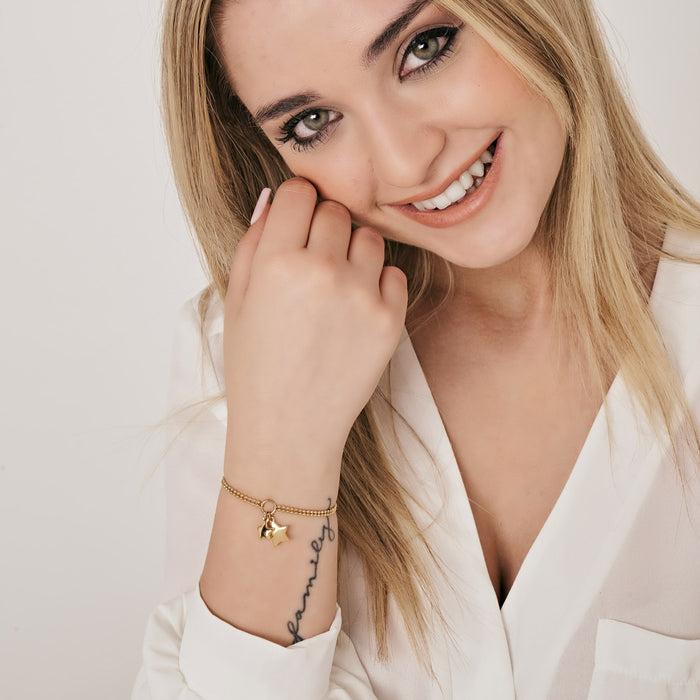 BRACCIALE DONNA IN ACCIAIO IP GOLD CON STELLE