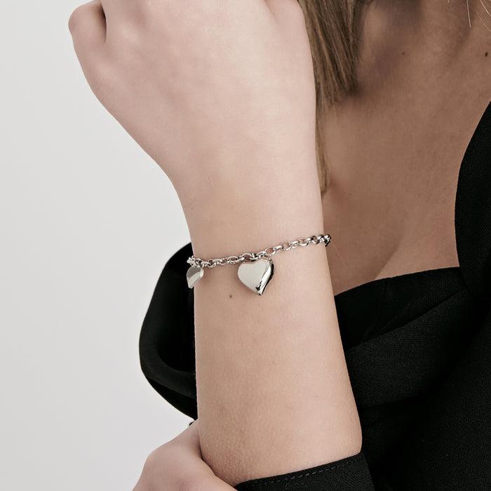 BRACELET FEMME EN ACIER DORÉ IP AVEC COEURS