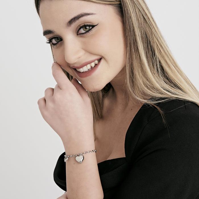 WOMEN'S BRACELET IN IP GOLD STEEL WITH HEARTS