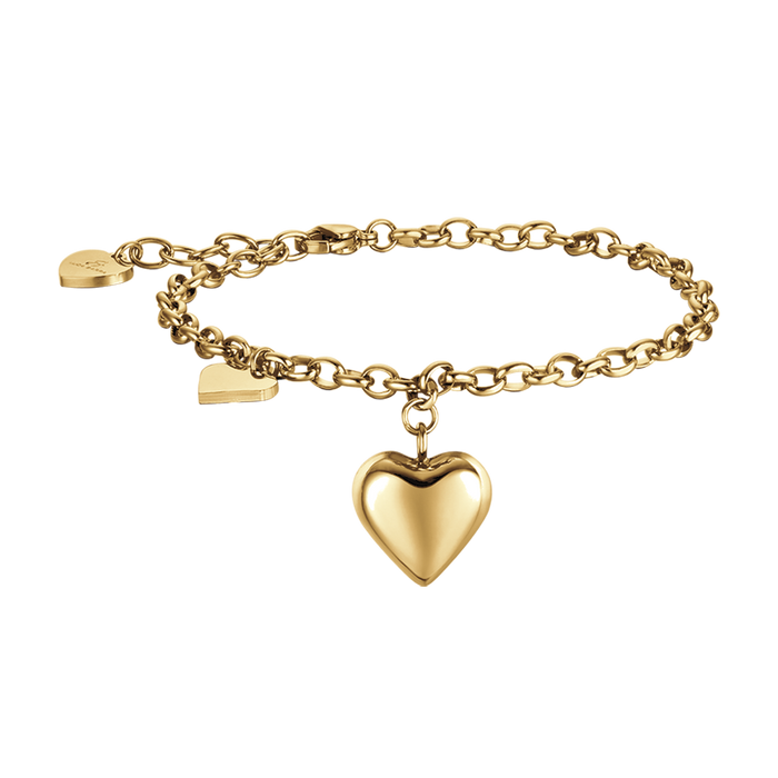 WOMEN'S BRACELET IN IP GOLD STEEL WITH HEARTS