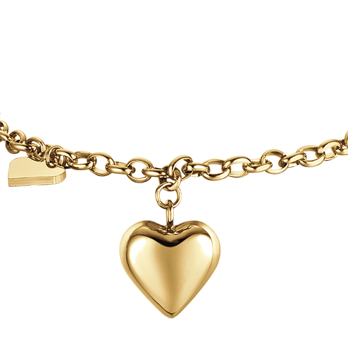 WOMEN'S BRACELET IN IP GOLD STEEL WITH HEARTS