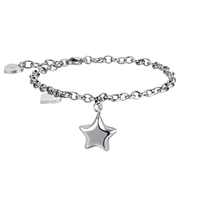 BRACCIALE DONNA IN ACCIAIO IP GOLD CON STELLA E CUORE