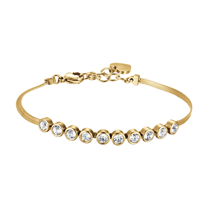 BRACCIALE DONNA IN ACCIAIO IP GOLD CON PIETRE BIANCHE