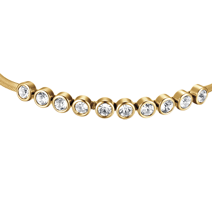 BRACCIALE DONNA IN ACCIAIO IP GOLD CON PIETRE BIANCHE