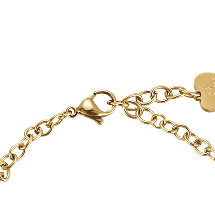 BRACCIALE DONNA IN ACCIAIO IP GOLD CON CRISTALLI FUCSIA