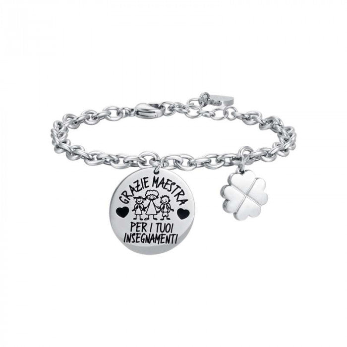 Bracciale in acciaio grazie maestra per i tuoi insegnamenti