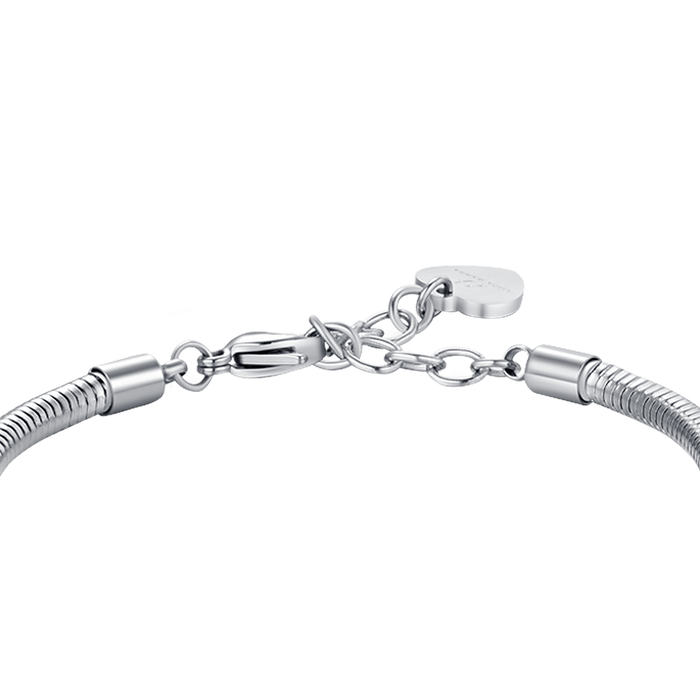 BRACCIALE DONNA IN ACCIAIO CON FIORE DELLA VITA CON CRISTALLI BIANCHI
