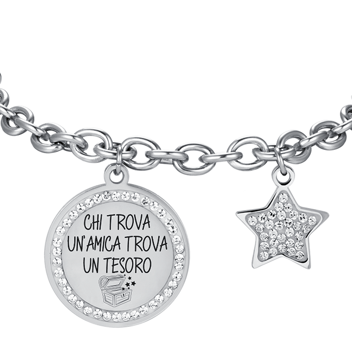 BRACELET EN ACIER POUR FEMME QUI TROUVE UN AMI TROUVE UN TRÉSOR