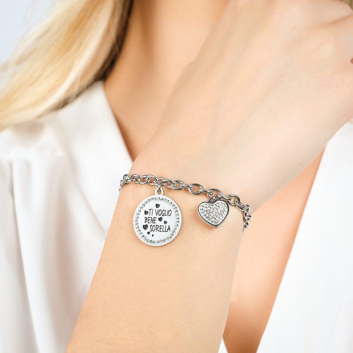WOMEN'S STEEL BRACELET I LOVE YOU SISTER