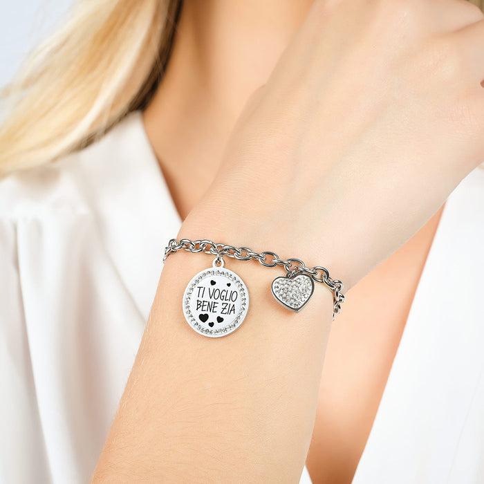 BRACELET FEMME EN ACIER JE T'AIME TANTE